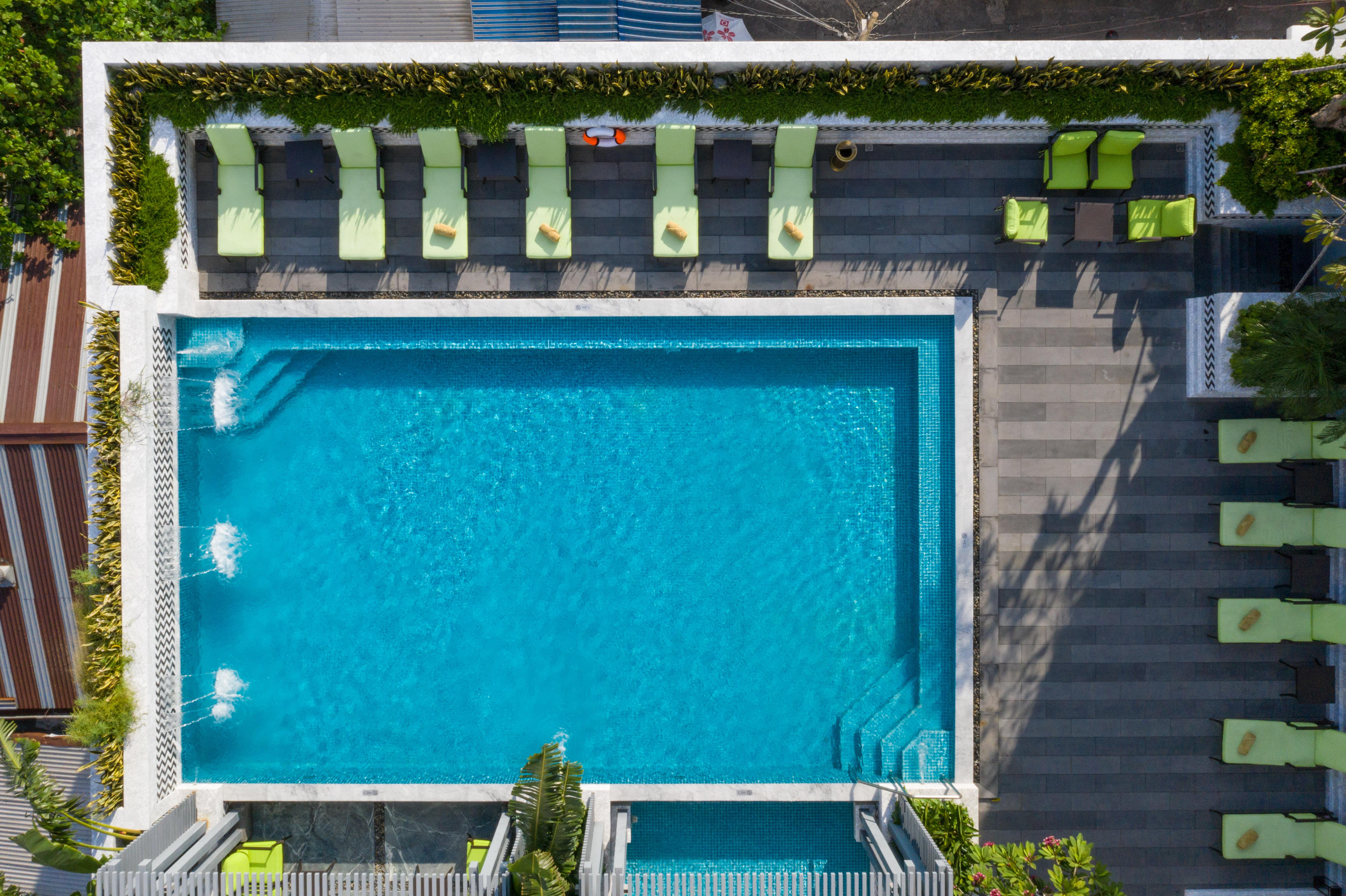 Mai House Saigon Hotel Ho Chi Minh City Exterior photo Aerial view of the rooftop pool at the hotel